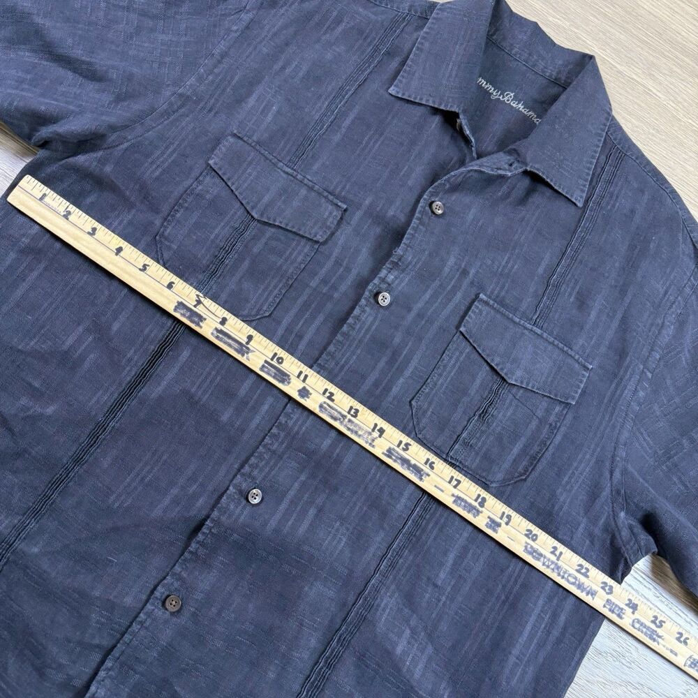 Tommy Bahama Shirt Men Medium Linen Lightweight Summer Travel Resort Short Sleev - Picture 3 of 10